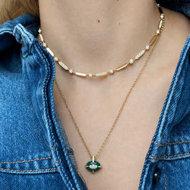 Merveilles Oval Necklace, Malachite