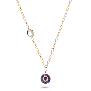 Mini Evil Eye necklace with Diamond Hook
