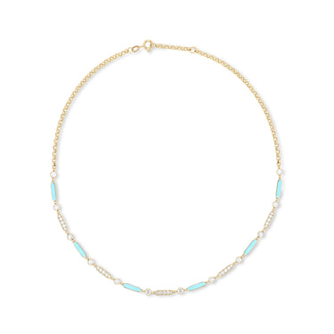 Merveilles Turquoise & White Diamond Necklace