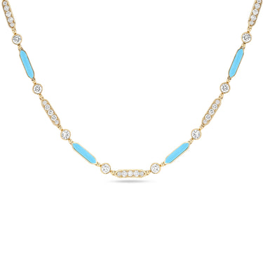 Merveilles الفيروز وقلادة الماس الأبيض