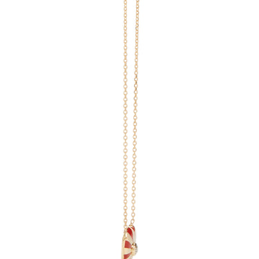 Mini Mila Heart Necklace- Red Enamel, Yellow Gold