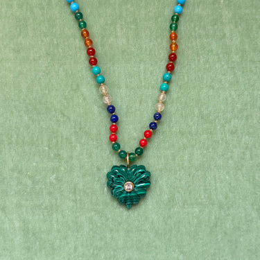 Small Love Necklace Malachite