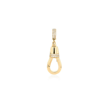 Small Lock Pendant, 2 Rows of Diamonds