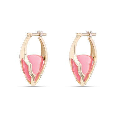 Small Arcade Earrings Pink Opal