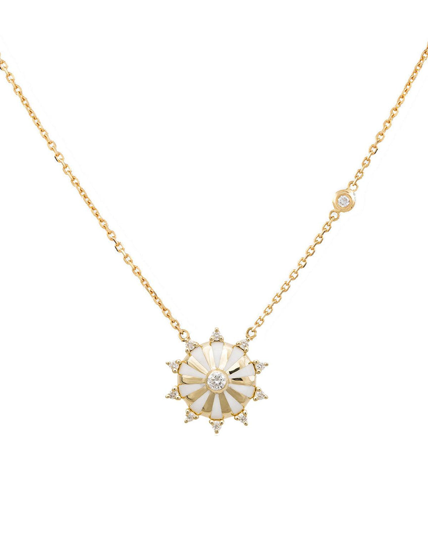 Small Mila Sun Necklace with Diamonds