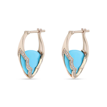 Small Arcade Earrings with Pave- Turquoise