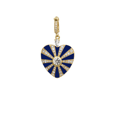 Medium Mila Heart Pendant - Lapis Blue, Yellow Gold