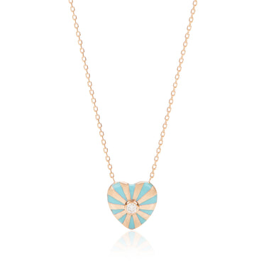 Mini Mila Heart Necklace, Yellow Gold in 18K yellow gold with white diamonds by Joanna Dahdah, image 1