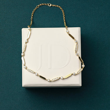 Merveilles White Diamond & Yellow Gold Necklace
