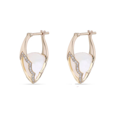 Small Arcade Earrings with Pave- Mother of Pearl